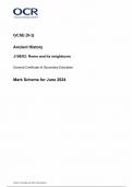 OCR GCSE (9-1) ANCIENT HISTORY MARK SCHEME PAPER 2 2024 (J198/02:Rome and its neighbours)