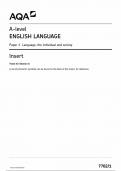 AQA A LEVEL ENGLISH LANGUAGE PAPER 1 INSERT 2024 (7702/1: Language ,The Individual  and Society )