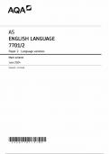 AQA AS ENGLISH LANGUAGE PAPER 2 MARK SCHEME 2024 (7701/2 :Language Varieties )