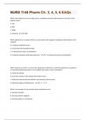 NURS 1140 Pharm Ch. 3, 4, 5, 6 EAQs Questions With Answers Graded A+ Assured Success