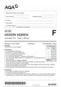 AQA GCSE Hebrew8678 WF question paper ModernHebrew  17June 2024