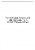 TEST BANK FOR PSYCHOLOGY 13TH EDITION DAVID G. MYERS NATHAN C. DEWALL EDITION DAVID G. MYERS NATHAN C. DEWALL  | (All Chapters, 100% Original Verified, A+ Grade)