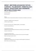 NR507- MIDTERM ADVANCED PATHO- CARDIAC, PULMONARY, HEMATOLOGY, RENAL QUESTIONS AND ANSWERS WITH SOLUTIONS 2024