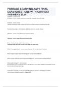 PORTAGE LEARNING A&P1 FINAL EXAM QUESTIONS WITH CORRECT ANSWERS 2024