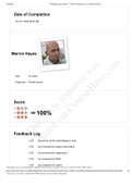 Feedback Log & Score Marvin Hayes 100% Correct