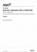 AQA A LEVEL ENGLISH LANGUAGE AND LITERATURE PAPER 1  INSERT 2024 (7707/1 : Telling Stories )