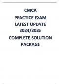 CMCA PRACTICE EXAM LATEST UPDATE 2024/2025 COMPLETE SOLUTION PACKAGE