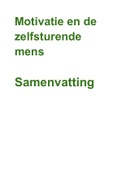 Complete samenvatting Motivatie en de zelfsturende mens (NL)