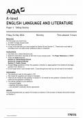 AQA A LEVEL ENGLISH LANGUAGE AND LITERATURE PAPER 1 QUESTION PAPER 2024 (7707/1: Telling Stories )