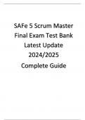 SAFe 5 Scrum Master Final Exam Test Bank Latest Update 2024/2025 Complete Guide