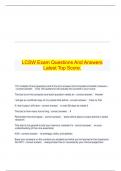 LCSW Exam Questions And Answers Latest Top Score.