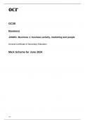 ocr GCSE Business Paper 1 Mark Scheme June 2024 J204/01: Business 1: business activity, marketing and people