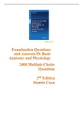 Examination questions and answers in basic anatomy and physiology 2nd Edition by Martin Caon: 2400 multiple choice questions