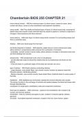 Chamberlain BIOS 255 CHAPTER 21 Exam Questions and Answers latest 2024/2025 100% Verified.