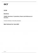 ocr GCSE Business Paper 2 J204/02: Business 2: operations, finance and influences on business MARK SCHEME AND QUESTION PAPER June 2024 