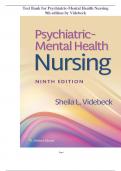 Test Bank for Psychiatric-Mental Health Nursing 9th North American Edition by Videbeck (STUVIA)