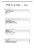 Notes de cours Droit des contrats spéciaux (DRA106) 