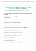 Missouri State Nursing Home Administrator Exam Questions And Answers 2024 Tests