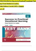 Test Bank - Success in Practical/Vocational Nursing 10th Edition, ( Janyce L. Carroll,2022) All Chapters || Latest Edition