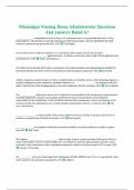 Mississippi Nursing Home Administrator Questions And Answers Rated A+