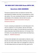 RN HESI EXIT 2024-2025 Exam WITH 300  Questions AND ANSWERS 