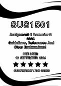 SUS1501 Assignment 5 Semester 2 2024 Answers