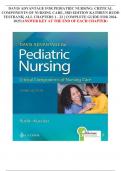 DAVIS ADVANTAGE FOR PEDIATRIC NURSING: CRITICAL COMPONENTS OF NURSING CARE, 3RD EDITION KATHRYN RUDD 