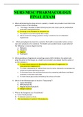 NURS MISC PHARMACOLOGY FINAL EXAM QUESTIONS WITH CORRECT ANSWERS