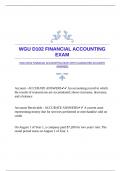 WGU D102 FINANCIAL ACCOUNTING EXAM WITH GUARANTED ACCURATE ANSWERS 