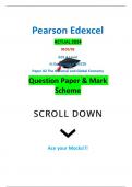 Pearson Edexcel ACTUAL 2024 9EC0/02 GCE A Level In Economics A (9EC0) Paper 02 The National and Global Economy Question Paper & Mark Scheme