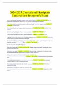 2024-2025 Coastal and Floodplain Construction Inspector's Exam