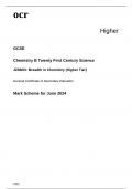 ocr GCSE Chemistry B (Twenty First Century Science)Paper 3 Mark Scheme June 2024 J258/03: Breadth in Chemistry (Higher Tier)