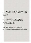 IOP3701 Exam pack 2024(Industrial Psychological Testing and Assessment) Questions and answers