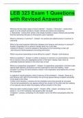 LEB 323 Exam 1 Questions with Revised Answers 