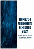 HRM3704 Assignment 3 Semester 2 2024 | Due 16 September 2024