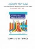 Test Bank - for Statistics for Nursing Research A Workbook for Evidence-Based Practice 4th Edition by Susan K. Grove, All Chapters | Complete Guide A+