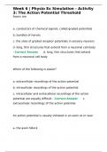 Week 6 | Physio Ex Simulation - Activity 3: The Action Potential Threshold