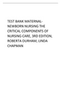 Test Bank Maternal-Newborn Nursing The Critical Components of Nursing Care, 3rd Edition, Roberta