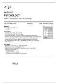 AQA  A-level PSYCHOLOGY Paper 1  Introductory topics in psychology May 2024