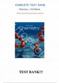 Test Bank - for Chemistry, 11th Edition by Raymond Chang, Kenneth A. Goldsby, All Chapters 1-25 | Complete Guide A+