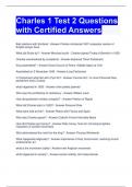 Charles 1 Test 2 Questions with Certified Answers 