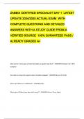 ZABBIX CERTIFIED SPECIALIST DAY 1 LATEST UPDATE 2024/2025 ACTUAL EXAM WITH COMPLETE QUESTIONS AND DETAILED ANSWERS WITH A STUDY GUIDE FROM A VERIFIED SOURCE 100% GURANTEED PASS / ALREADY GRADED A+