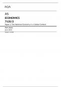 AQA AS ECONOMICS 7135/2 Paper 2 The National Economy in a Global Context Mark scheme June 2024