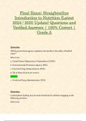 Final Exam: Straighterline Introduction to Nutrition (Latest 2024 / 2025 Update) Questions and Verified Answers | 100% Correct | Grade A