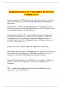 CREDENTIALING ENVIRONMENT OVERVIEW CPMSM EXAM 