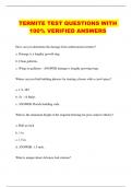 TERMITE TEST QUESTIONS WITH 100% VERIFIED ANSWERS