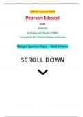 Official Summer 2024 Pearson Edexcel GCSE 1DR0/3A In Drama and Theatre (1DR0) Component 3A – Theatre Makers in Practice Merged Question Paper + Mark Scheme