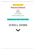 Official Summer 2024 Pearson Edexcel GCSE 1FR0/4H In French (1FR0) Paper 4H: Writing in French Merged Question Paper + Mark Scheme