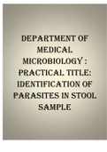 test bank department-of-medical-microbiology-practical-title-identification-of-parasites-in-stool-sample
