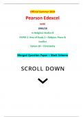 Official Summer 2024 Pearson Edexcel GCSE 1RB0/2B In Religious Studies B PAPER 2: Area of Study 2 – Religion, Peace & Conflict Option 2B – Christianity Merged Question Paper + Mark Scheme